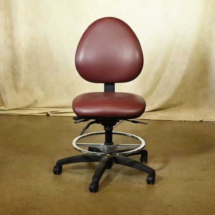 ErgoGenesis Bodybilt J706 Office Chair Brick Red Vinyl Adjustable No Arms