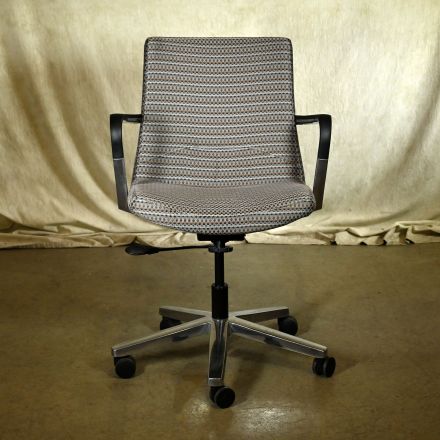 Harter Meet Office Chair Brown Pattern Fabric Adjustable with Arms with Wheels