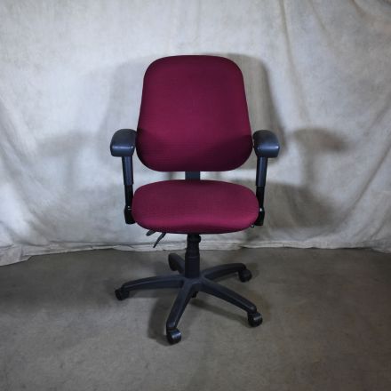 ErgoGenesis BodyBilt J2507 (Office Chair) Office Chair 7012 Burgundy Fabric Adjustable with Arms with Wheels