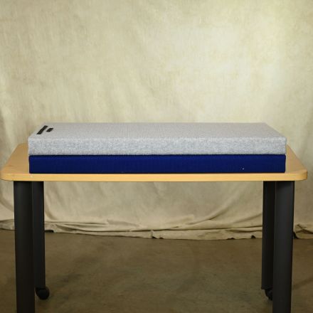 Folding Table Top Display Blue Fabric 96"x39"