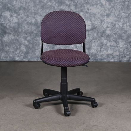 KI Torsion Office Chair Purple Pattern Fabric Adjustable No Arms with Wheels