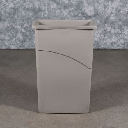 Rubbermaid 3540 Wastebasket Brown Plastic With Handles Stackable No Wheels 20.5"x10.5"x30"