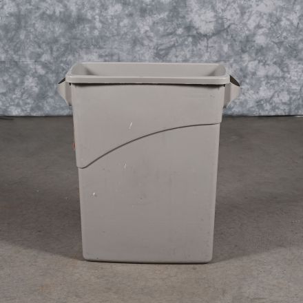 Rubbermaid 3541 Wastebasket Brown Plastic With Handles Stackable No Wheels 23"x11"x25"