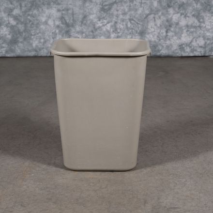 Newell Office Products 2957 Wastebasket Brown Plastic With Handles Stackable No Wheels 15.5"x11"x20.5"