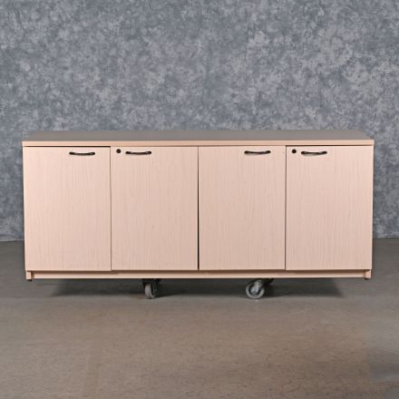 Credenza Light Wood Colored Laminate Rectangle with Storage Lockable Keys not Included 71"x25"x29"