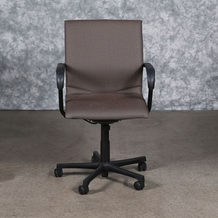 Steelcase Protégé J387 Office Chair, Gunmetal Fabric, Adjustable Arms, Wheels