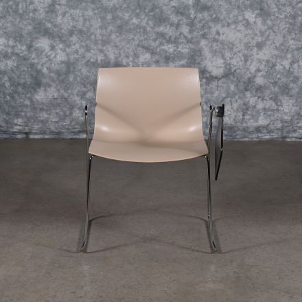 Arper Catifa Left-Handed Writing Chair Beige Plastic with Arms