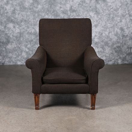 Accent Chair Brown Fabric with Arms