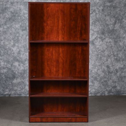 Freestanding Dark Wood Colored Laminate Closed Shelving 4 Shelves 36"x11.5"x72"