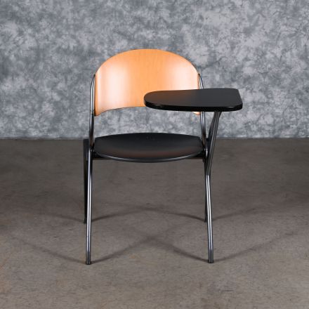 Left-Handed Writing Chair Black Plastic No Arms