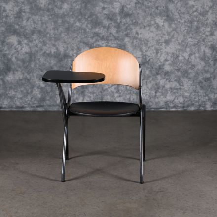 Right-Handed Writing Chair Black Plastic No Arms