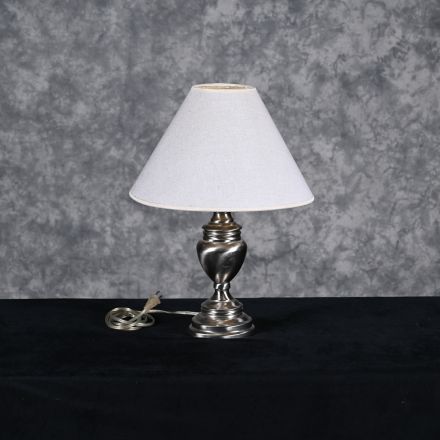 074 00 0222 Table Lamp Silver Colored Metal Fluorescent Electrical 100 W 20"