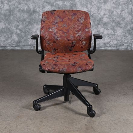 Vecta Kart Office Chair Purple Pattern Fabric Adjustable with Arms with Wheels