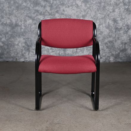 Vintage Steelcase Snodgrass Conversation/Side Chair Red Fabric with Arms