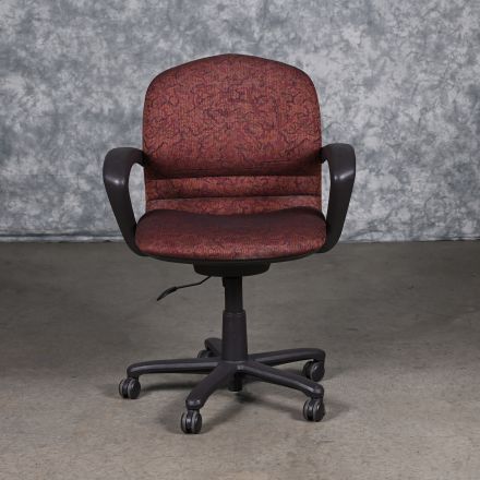 Steelcase Rally Office Chair Brown Pattern Fabric Adjustable with Arms with Wheels