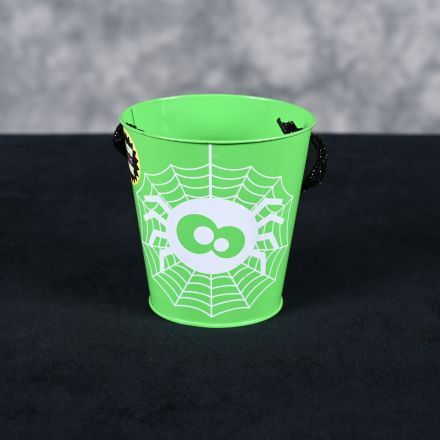 Halloween Candy Bucket Green Metal 4"X4"x4.5"