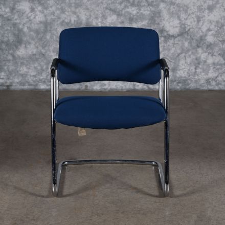 Steelcase Cantilever Conversation/Side Chair 5283 Blue Fabric with Arms