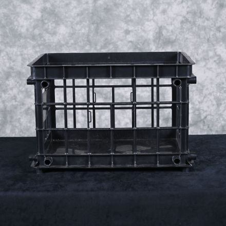 Staples Crate Black Plastic With Handles Stackable 17"x14"x11"