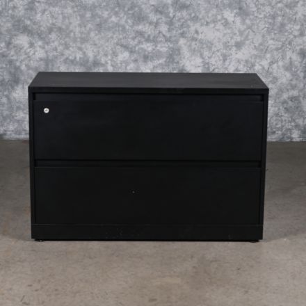 Black Metal 2 Drawer File Cabinet Lockable Keys not Included 42"x18"x28.5"