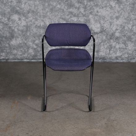 American Seating Acton Stacking Chair Purple Pattern Fabric with Arms