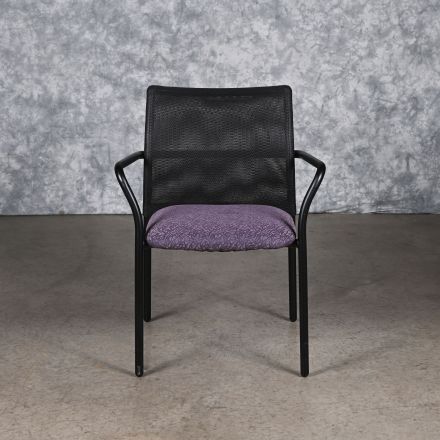 Steelcase Jersey Conversation/Side Chair Purple Pattern Fabric with Arms