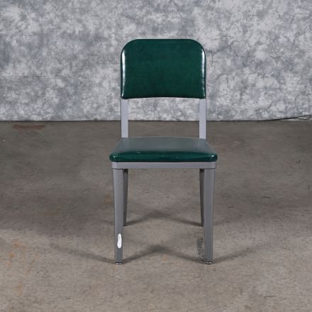 Vintage Steelcase Tanker Conversation/Side Chair Green Vinyl No Arms