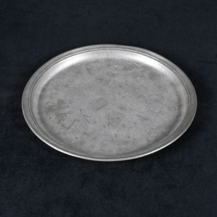 Serving Platter Silver Colored Metal 11"