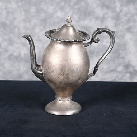 Tea Pot Silver Colored Metal 10.5"