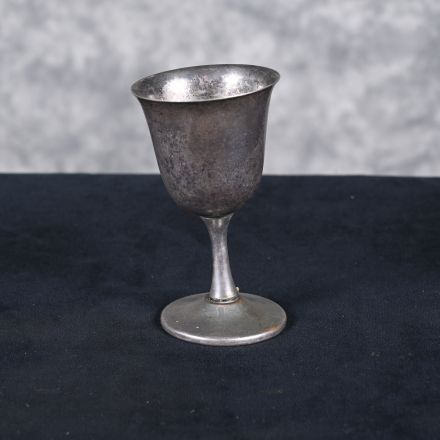 Wine Glass Silver Colored Metal 5.5"