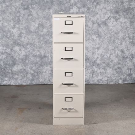 Vintage Steelcase 327.401 Ivory Colored Metal 4 Drawer File Cabinet Not Lockable Letter Size 15"x30"x52.5"