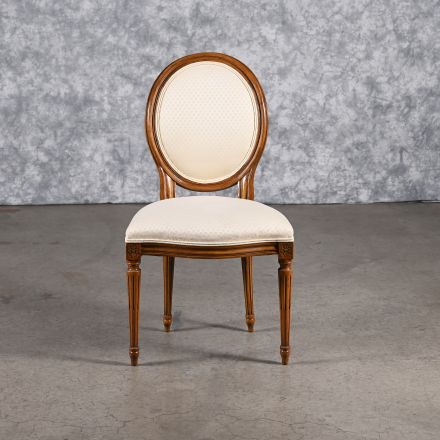 Baker Furniture Dining Chair Ivory Colored Fabric No Arms