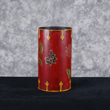 79806 Wastebasket Red Pattern 10"X10"x17.5"