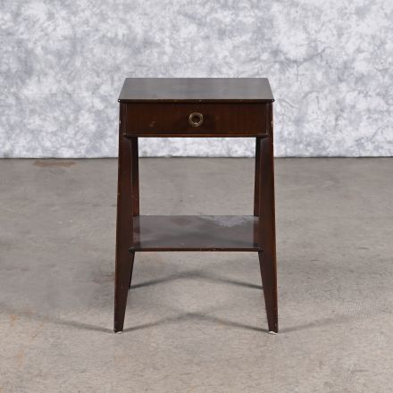 DUNBAR End Table Dark Colored Wood Rectangle with Storage 18"X15"x27"