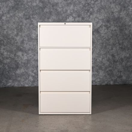 Beige Metal 4 Drawer File Cabinet Lockable Keys not Included 30"x18"x52.5"