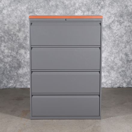 Knoll C2F5136CCCCC-MK Gray Metal 4 Drawer File Cabinet Lockable Keys not Included With Table Top 36"x18"x52.5"