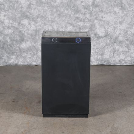 Commercial Wastebasket Black Metal 20.5"x13.5"x34"