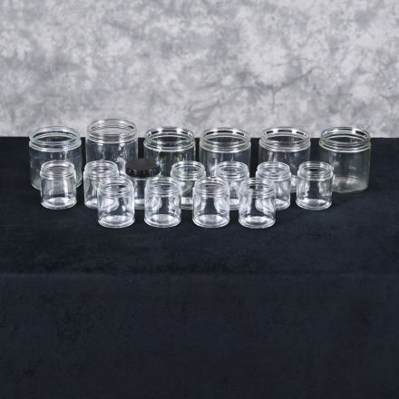 Mixed Lot of Seventeen (17) Glass Specimen Jars Without Lids