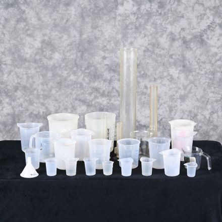 Lot of Twenty Seven (27) Beakers, Graduated Cylinders, & Funnel