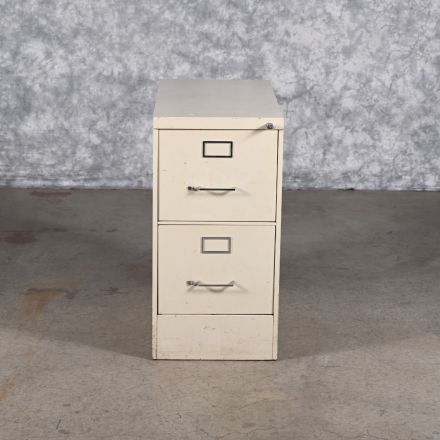 Vintage Steelcase 347201 Beige Metal 2 Drawer File Cabinet Lockable Includes Key Letter Size 15"x31"x29.5"