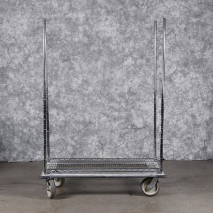 Damaged Metro Super Erecta Freestanding Silver Colored Metal Open Shelving 1 Shelf with Wheels 51"x27"x71.5"