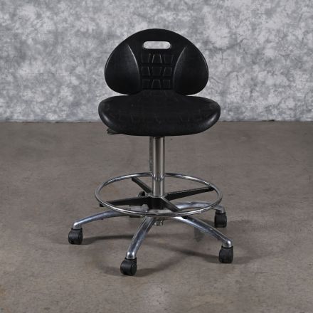 BEVCO Stool Black Plastic Adjustable No Arms with Wheels