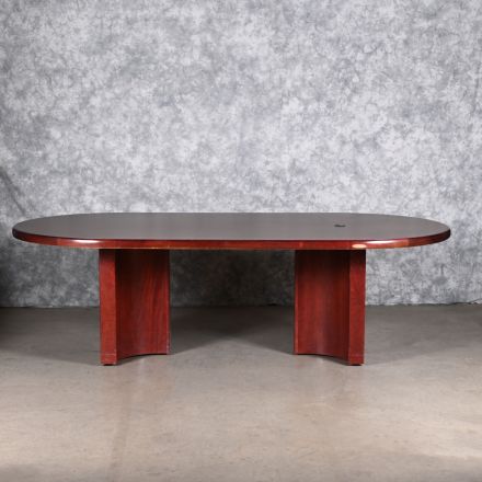 Conference Table Dark Colored Wood Oval 96"X47.5"x28.5"