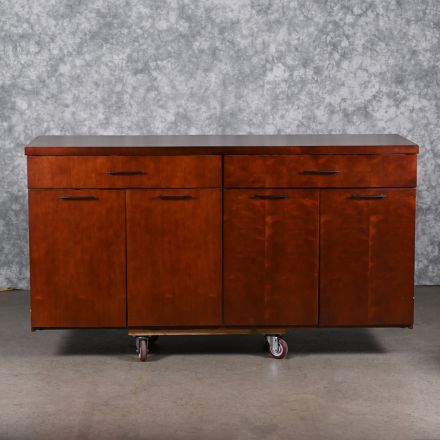 National Credenza Dark Wood Colored Laminate Rectangle with Storage Not Lockable 72.5"x25"x35"