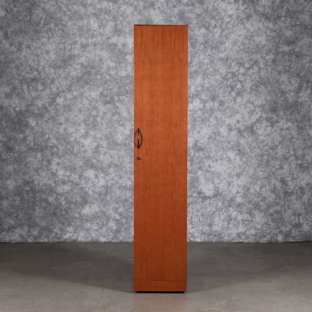 Steelcase 1 Tier Single Locker Dark Wood Colored Laminate Flat Base with Key 15.5"x25"x77.5"