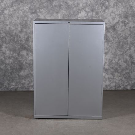 Damaged Knoll Storage Cabinet Silver Colored Metal 4 Shelf Cabinet Lockable Keys not Included 36"x18"x51.5"