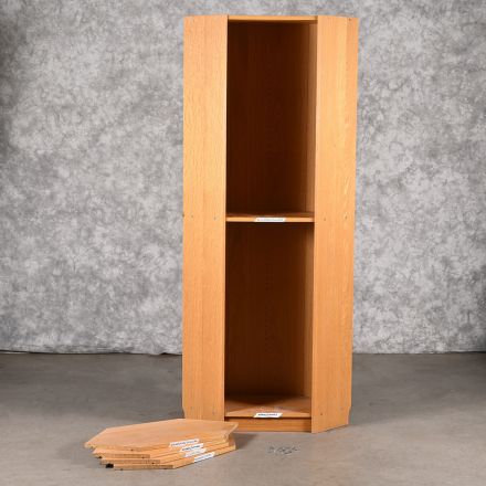 Freestanding Light Colored Wood Bookcase 6 Closed Shelves 38"X16"x80"