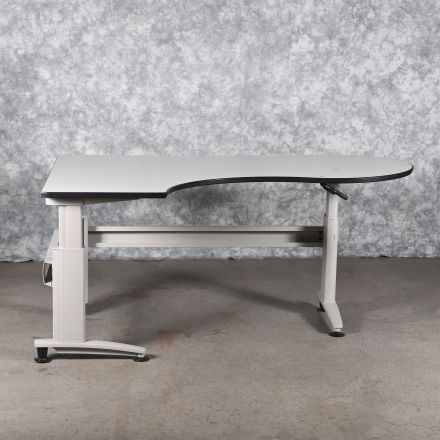 Knoll Currents Desk Beige Laminate L-Shape (Left Return) Manually Adjustable 72"x46"