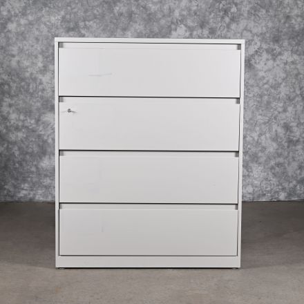 Steelcase 9LF18424F 7225 Sand Metal 4 Drawer File Cabinet Lockable Includes Key 42"x18"x52.5"