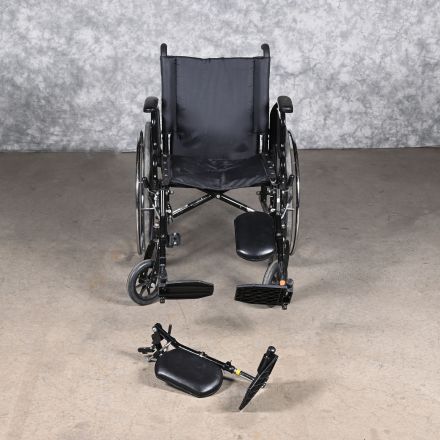 InvaCare 9000XT Manual Basic Wheelchair Black Foldable Includes Foot Rests 250 lb. Capacity 18"