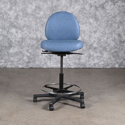 Cramer CU42B000R1402 Office Chair Light Blue Vinyl Adjustable No Arms with Wheels